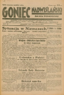 Goniec Nadwiślański: Niezależne pismo poranne, poświęcone sprawom stanu średniego 1933.01.04 R.9 Nr3