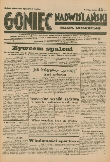 Goniec Nadwiślański: Głos Pomorski: Niezależne pismo poranne, poświęcone sprawom stanu średniego 1933.01.10 Nr7