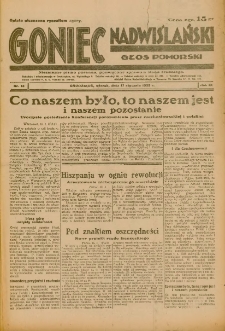 Goniec Nadwiślański: Głos Pomorski: Niezależne pismo poranne, poświęcone sprawom stanu średniego 1933.01.17 R.9 Nr13