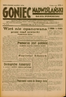 Goniec Nadwiślański: Głos Pomorski: Niezależne pismo poranne, poświęcone sprawom stanu średniego 1933.01.18 R.9 Nr14