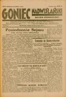 Goniec Nadwiślański: Głos Pomorski: Niezależne pismo poranne, poświęcone sprawom stanu średniego 1933.01.20 R.9 Nr16
