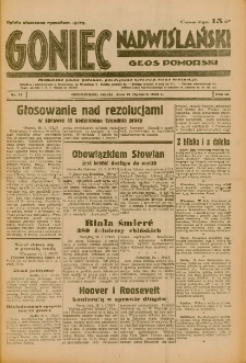 Goniec Nadwiślański: Głos Pomorski: Niezależne pismo poranne, poświęcone sprawom stanu średniego 1933.01.21 R.9 Nr17