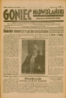 Goniec Nadwiślański: Głos Pomorski: Niezależne pismo poranne, poświęcone sprawom stanu średniego 1933.02.02 R.9 Nr27