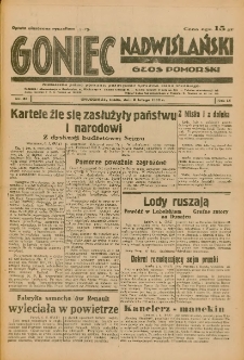 Goniec Nadwiślański: Głos Pomorski: Niezależne pismo poranne, poświęcone sprawom stanu średniego 1933.02.08 R.9 Nr31