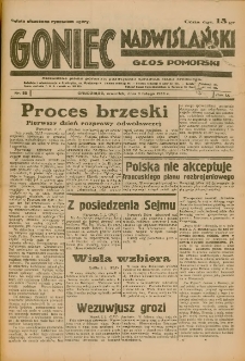 Goniec Nadwiślański: Głos Pomorski: Niezależne pismo poranne, poświęcone sprawom stanu średniego 1933.02.09 R.9 Nr32