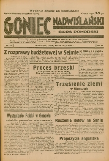 Goniec Nadwiślański: Głos Pomorski: Niezależne pismo poranne, poświęcone sprawom stanu średniego 1933.02.10 R.9 Nr33