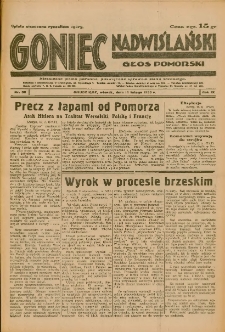 Goniec Nadwiślański: Głos Pomorski: Niezależne pismo poranne, poświęcone sprawom stanu średniego 1933.02.14 R.9 Nr36