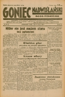 Goniec Nadwiślański: Głos Pomorski: Niezależne pismo poranne, poświęcone sprawom stanu średniego 1933.02.15 R.9 Nr37