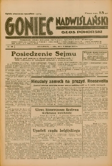 Goniec Nadwiślański: Głos Pomorski: Niezależne pismo poranne, poświęcone sprawom stanu średniego 1933.02.18 R.9 Nr40