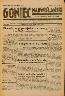 Goniec Nadwiślański: Głos Pomorski: Niezależne pismo poranne, poświęcone sprawom stanu średniego 1933.02.22 R.9 Nr43