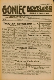 Goniec Nadwiślański: Głos Pomorski: Niezależne pismo poranne, poświęcone sprawom stanu średniego 1933.02.26 R.9 Nr47