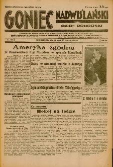 Goniec Nadwiślański: Głos Pomorski: Niezależne pismo poranne, poświęcone sprawom stanu średniego 1933.02.28 R.9 Nr48