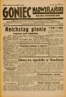 Goniec Nadwiślański: Głos Pomorski: Niezależne pismo poranne, poświęcone sprawom stanu średniego 1933.03.01 R.9 Nr49