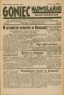 Goniec Nadwiślański: Głos Pomorski: Niezależne pismo poranne, poświęcone sprawom stanu średniego 1933.03.05 R.9 Nr53