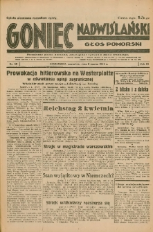 Goniec Nadwiślański: Głos Pomorski: Niezależne pismo poranne, poświęcone sprawom stanu średniego 1933.03.09 R.9 Nr56