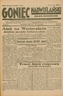 Goniec Nadwiślański: Głos Pomorski: Niezależne pismo poranne, poświęcone sprawom stanu średniego 1933.03.10 R.9 Nr57
