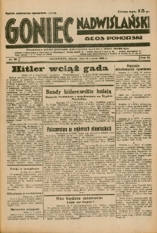 Goniec Nadwiślański: Głos Pomorski: Niezależne pismo poranne, poświęcone sprawom stanu średniego 1933.03.14 R.9 Nr60
