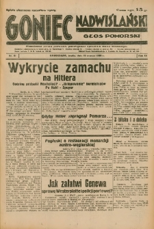 Goniec Nadwiślański: Głos Pomorski: Niezależne pismo poranne, poświęcone sprawom stanu średniego 1933.03.15 R.9 Nr61