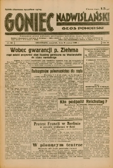 Goniec Nadwiślański: Głos Pomorski: Niezależne pismo poranne, poświęcone sprawom stanu średniego 1933.03.16 R.9 Nr62