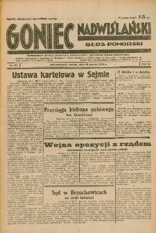 Goniec Nadwiślański: Głos Pomorski: Niezależne pismo poranne, poświęcone sprawom stanu średniego 1933.03.18 R.9 Nr64