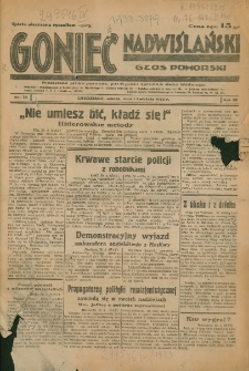 Goniec Nadwiślański: Głos Pomorski: Niezależne pismo poranne, poświęcone sprawom stanu średniego 1933.04.01 R.9 Nr76