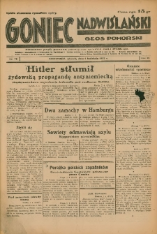 Goniec Nadwiślański: Głos Pomorski: Niezależne pismo poranne, poświęcone sprawom stanu średniego 1933.04.04 R.9 Nr78