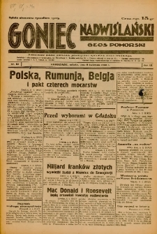 Goniec Nadwiślański: Głos Pomorski: Niezależne pismo poranne, poświęcone sprawom stanu średniego 1933.04.08 R.9 Nr82