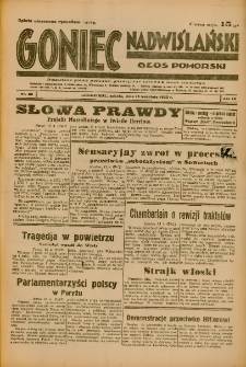 Goniec Nadwiślański: Głos Pomorski: Niezależne pismo poranne, poświęcone sprawom stanu średniego 1933.04.15 R.9 Nr88