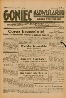 Goniec Nadwiślański: Głos Pomorski: Niezależne pismo poranne, poświęcone sprawom stanu średniego 1933.04.19 R.9 Nr90