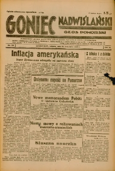Goniec Nadwiślański: Głos Pomorski: Niezależne pismo poranne, poświęcone sprawom stanu średniego 1933.04.22 R.9 Nr93