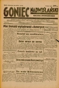 Goniec Nadwiślański: Głos Pomorski: Niezależne pismo poranne, poświęcone sprawom stanu średniego 1933.04.23 R.9 Nr94