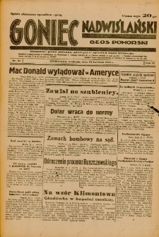 Goniec Nadwiślański: Głos Pomorski: Niezależne pismo poranne, poświęcone sprawom stanu średniego 1933.04.23 R.9 Nr94