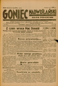 Goniec Nadwiślański: Głos Pomorski: Niezależne pismo poranne, poświęcone sprawom stanu średniego 1933.04.29 R.9 Nr99