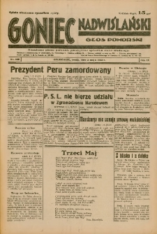 Goniec Nadwiślański: Głos Pomorski: Niezależne pismo poranne, poświęcone sprawom stanu średniego 1933.05.03 R.9 Nr102