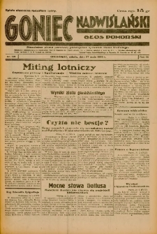 Goniec Nadwiślański: Głos Pomorski: Niezależne pismo poranne, poświęcone sprawom stanu średniego 1933.05.27 R.9 Nr121