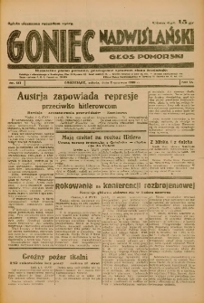 Goniec Nadwiślański: Głos Pomorski: Niezależne pismo poranne, poświęcone sprawom stanu średniego 1933.06.03 R.9 Nr127