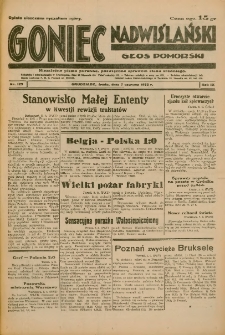Goniec Nadwiślański: Głos Pomorski: Niezależne pismo poranne, poświęcone sprawom stanu średniego 1933.06.07 R.9 Nr129