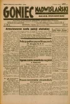 Goniec Nadwiślański: Głos Pomorski: Niezależne pismo poranne, poświęcone sprawom stanu średniego 1933.06.11 R.9 Nr133