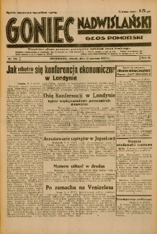 Goniec Nadwiślański: Głos Pomorski: Niezależne pismo poranne, poświęcone sprawom stanu średniego 1933.06.13 R.9 Nr134