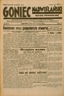 Goniec Nadwiślański: Głos Pomorski: Niezależne pismo poranne, poświęcone sprawom stanu średniego 1933.06.14 R.9 Nr135