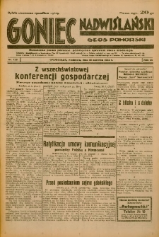 Goniec Nadwiślański: Głos Pomorski: Niezależne pismo poranne, poświęcone sprawom stanu średniego 1933.06.18 R.9 Nr138