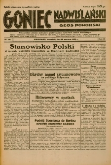 Goniec Nadwiślański: Głos Pomorski: Niezależne pismo poranne, poświęcone sprawom stanu średniego 1933.06.22 R.9 Nr141