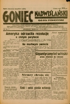 Goniec Nadwiślański: Głos Pomorski: Niezależne pismo poranne, poświęcone sprawom stanu średniego 1933.07.04 R.9 Nr150