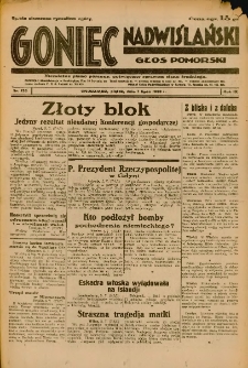 Goniec Nadwiślański: Głos Pomorski: Niezależne pismo poranne, poświęcone sprawom stanu średniego 1933.07.07 R.9 Nr153