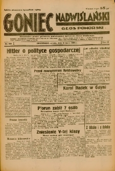 Goniec Nadwiślański: Głos Pomorski: Niezależne pismo poranne, poświęcone sprawom stanu średniego 1933.07.15 R.9 Nr160