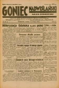 Goniec Nadwiślański: Głos Pomorski: Niezależne pismo poranne, poświęcone sprawom stanu średniego 1933.07.20 R.9 Nr164