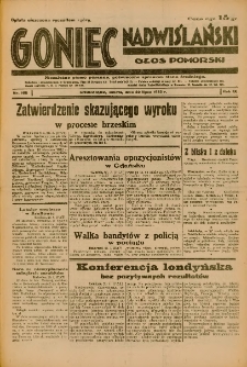 Goniec Nadwiślański: Głos Pomorski: Niezależne pismo poranne, poświęcone sprawom stanu średniego 1933.07.22 R.9 Nr166