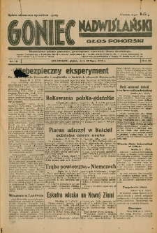 Goniec Nadwiślański: Głos Pomorski: Niezależne pismo poranne, poświęcone sprawom stanu średniego 1933.07.28 R.9 Nr171