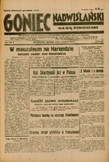 Goniec Nadwiślański: Głos Pomorski: Niezależne pismo poranne, poświęcone sprawom stanu średniego 1933.08.03 R.9 Nr176