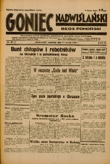 Goniec Nadwiślański: Głos Pomorski: Niezależne pismo poranne, poświęcone sprawom stanu średniego 1933.08.17 R.9 Nr187